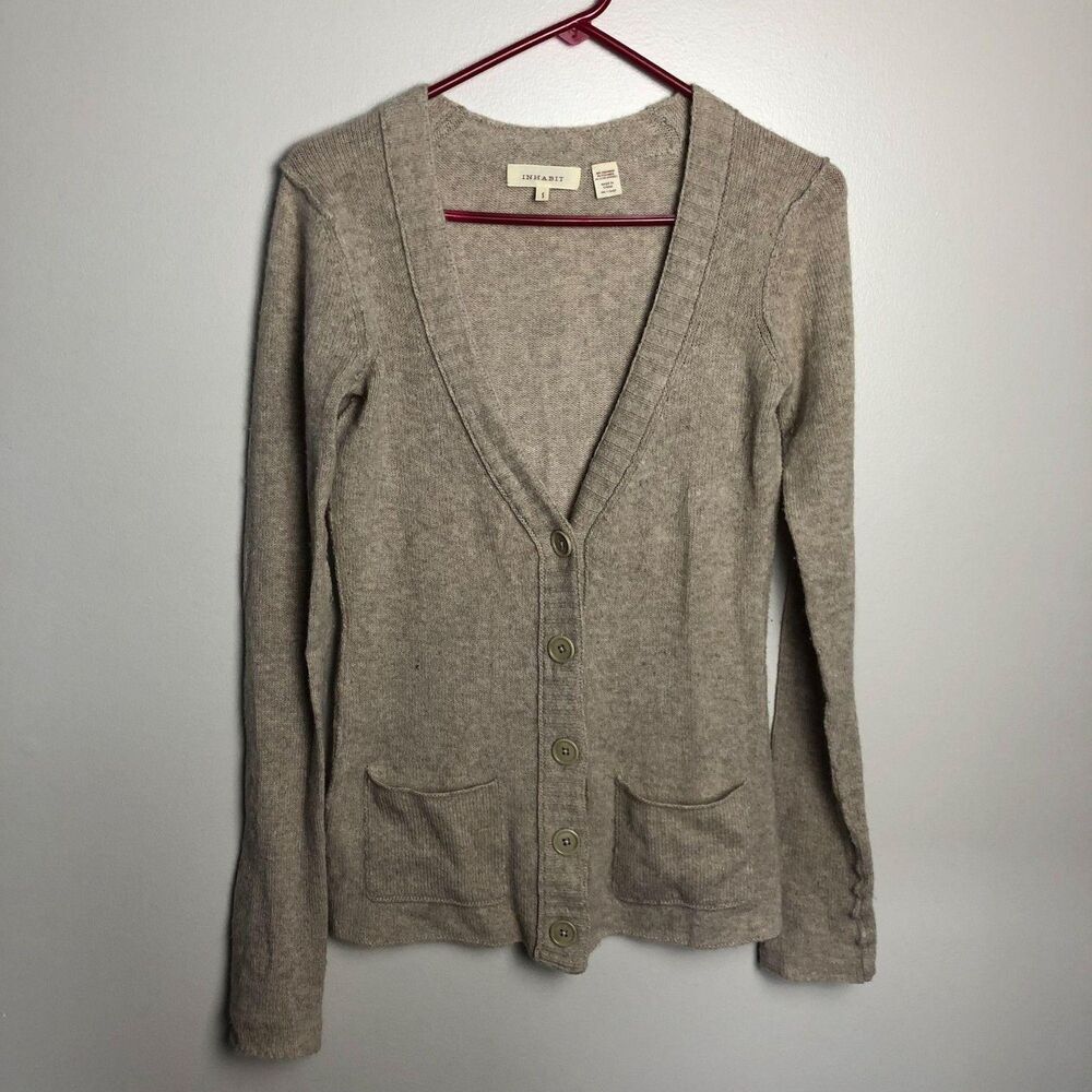 Inhabit Cashmere Blend V Neck Cardigan
